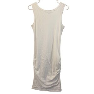 JAMES PERSE Womens White Ruched Tank Dress Size 1/S Made in USA Minimalist